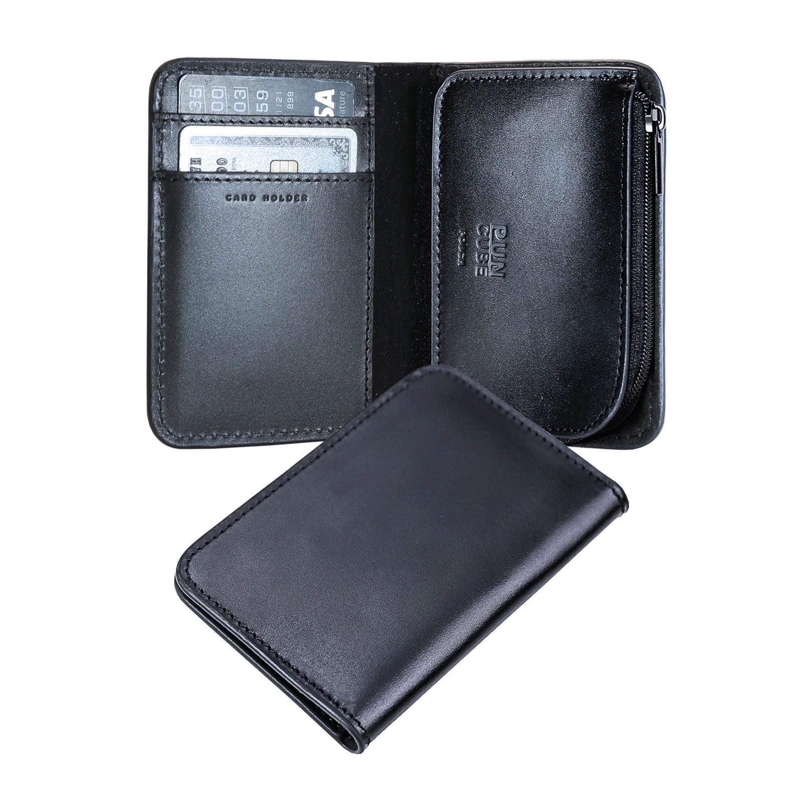 PUNCUBE Men’s Card Holder Wallet,Slim Minimalist Wallet With Key Holder and  Phone Stand, Key Wallet, Rfid Blocking Wallet